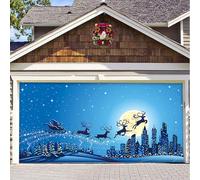 Couverture de porte de garage de Noël, bannière Merry Christmas, grande toile de fond pour photos, décoration de porte festive pour fêtes de vacances et événements