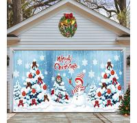 Couverture de Porte de Garage de Noël, Grande Affiche de Toile de Fond de Vacances Joyeux Noël, Bannière Garage Buddy, 240x210cm, C