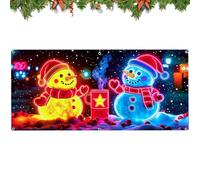 Couverture De Porte De Garage De Noël | Grande Décoration Lumineuse Extérieure Imperméable À LED pour Les Fêtes - Housse De Bannière pour Porte De Porche d'hiver - pour Maison Fête Jardin Porche