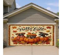 Couverture de porte de garage motif chien boxer d'automne 1,8 x 4 m imprimé citrouille impression art mural intérieur extérieur photographie ferme fond photo à suspendre