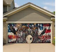 Couverture de porte de garage patriotique américaine, grande bannière de célébration musicale en plein air, décoration de fête d'été 4 juillet, 400 x 180 cm