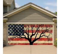 Couverture de porte de garage patriotique Americana, grande bannière rustique pour fête du 4 juillet, 400 x 180 cm