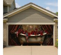 Couverture de porte de garage patriotique vintage coquelicot rouge élégante bannière de décoration d'intérieur et d'extérieur décorations d'intérieur et d'extérieur tout au long de l'année 397 x 180