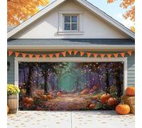 Couverture de porte de garage pour chemin de jardin d'automne, feuilles d'automne colorées, grandes décorations de porte de garage, décoration d'intérieur et d'extérieur pour Halloween, décoration de