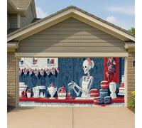 Couverture de porte de garage vintage Halloween squelette de boulangerie, grande bannière de présentation macaron, décoration d'intérieur et d'extérieur effrayante, décoration de fond de fête 397 x