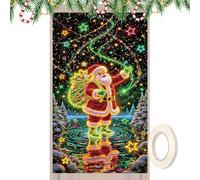 Couverture de porte de Noël - 177,8 x 89,9 cm - Panneau de vacances fluorescent, décoration de de photographie | pour intérieur ou extérieur, jardin, hiver