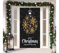 Couverture De Porte De NoëL,210x90cm,DéCoration PèRe NoëL,éLan, Sapin De NoëL,Christmas Door Cover,Avec éLastique,Porte Suspendue BannièRe ArrièRe-Plan Pour L'EntréE D'Une FêTe à La Maison (Color 10)