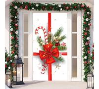 Couverture De Porte De NoëL,210x90cm,DéCoration PèRe NoëL,éLan, Sapin De NoëL,Christmas Door Cover,Avec éLastique,Porte Suspendue BannièRe ArrièRe-Plan Pour L'EntréE D'Une FêTe à La Maison (Color 6)