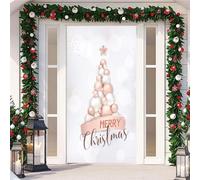 Couverture De Porte De NoëL,210x90cm,DéCoration PèRe NoëL,éLan, Sapin De NoëL,Christmas Door Cover,Avec éLastique,Porte Suspendue BannièRe ArrièRe-Plan Pour L'EntréE D'Une FêTe à La Maison (Color 3)