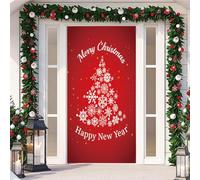 Couverture De Porte De NoëL,210x90cm,DéCoration PèRe NoëL,éLan, Sapin De NoëL,Christmas Door Cover,Avec éLastique,Porte Suspendue BannièRe ArrièRe-Plan Pour L'EntréE D'Une FêTe à La Maison (Color 9)