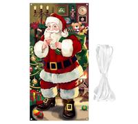 Couverture de porte de Noël avec motif Père Noël, bannière de porte d'entrée, arrière-plan de vacances pour appartement, école, maison, Nouvel An, chambre d'enfant, fête, entrée, vitrine