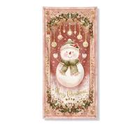 Couverture de porte de Noël bonhomme de neige décorative vintage festive au pays des merveilles d'hiver intérieur ou extérieur 91,4 x 183 cm
