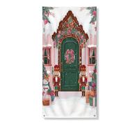Couverture de porte de Noël casse-noisette décorative sur le thème festif du pays des merveilles d'hiver pour intérieur et extérieur 91,4 x 183 cm