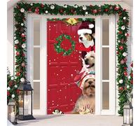 Couverture De Porte De NoëL De 90 X 210 Cm,Christmas Door Cover,Avec éLastique,BannièRe De Porte D'EntréE,Toile De Fond Pour Photographie De NoëL,Accessoires D'IntéRieur Et D'ExtéRieur (Color 6)