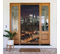 Couverture de porte de nuit de New York - Bannière à suspendre pour porte d'entrée - Fond photo - Printemps été - Décoration saisonnière - Panneau de porche pour intérieur ou extérieur - Vacances de