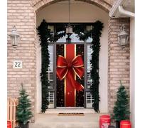 Couverture de Porte de Père Noël Décorations Extérieures de Noël Couverture de Porte en Tissu à Suspendre Décoration de Fête du Nouvel an pour Décoration Vacances Hiver Porte Entrée Maison