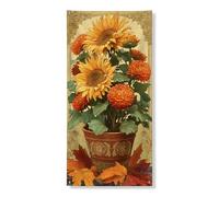 Couverture de porte de tournesol d'automne - Bannière décorative vintage - Plantes d'automne - Décoration de porte d'entrée - Fournitures d'intérieur et d'extérieur - 91,4 x 183 cm