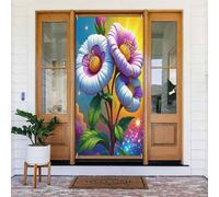 Couverture de porte décorative à motif floral de dessin animé n° 367 pour intérieur/extérieur, printemps, été, automne, hiver, Halloween, Noël, décorations d'intérieur