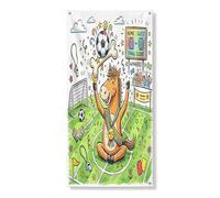 Couverture de porte décorative avec chevaux de football - 91,4 x 183 cm - Motif dessin animé - À suspendre pour porte d'entrée, intérieur et extérieur