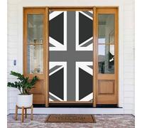 Couverture de porte décorative avec drapeau national du Royaume-Uni, parfaite pour les décorations de Noël intérieures et extérieures