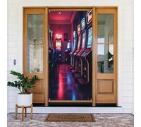 Couverture de porte décorative avec impression abstraite de casino n° 12 pour intérieur/extérieur, printemps, été, automne, hiver, Halloween, Noël, décorations d'intérieur