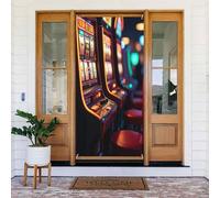 Couverture de porte décorative avec impression casino moderne n°17 pour intérieur/extérieur, printemps, été, automne, hiver, Halloween, Noël, décoration d'intérieur