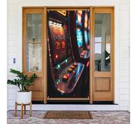 Couverture de porte décorative avec impression casino moderne n°18 pour intérieur/extérieur, printemps, été, automne, hiver, Halloween, Noël, décoration d'intérieur