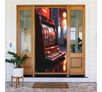 Couverture de porte décorative avec impression casino moderne pour intérieur/extérieur, printemps, été, automne, hiver, Halloween, Noël