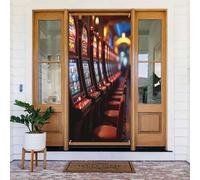 Couverture de porte décorative avec impression de casino réaliste n°10 pour intérieur/extérieur, printemps, été, automne, hiver, Halloween, Noël