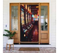 Couverture de porte décorative avec impression de casino réaliste n°11 pour intérieur/extérieur, printemps, été, automne, hiver, Halloween, Noël
