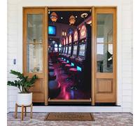 Couverture de porte décorative avec impression de casino réaliste n°15 pour intérieur/extérieur, printemps, été, automne, hiver, Halloween, Noël