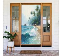 Couverture de porte décorative avec impression de plage classique n° 64 pour intérieur/extérieur, printemps, été, automne, hiver, Halloween, Noël, décoration d'intérieur