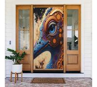 Couverture de porte décorative avec imprimé oiseau abstrait n° 200 pour intérieur/extérieur, printemps, été, automne, hiver, Halloween, Noël, décorations d'intérieur