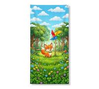 Couverture de porte décorative avec motif floral coloré pour intérieur et extérieur, printemps, été, jardin, fête, 91,4 x 182,9 cm