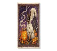 Couverture de porte décorative d'Halloween en forme de chien malinois belge, 91,4 x 182,9 cm, maisons hantées de vacances à suspendre pour porte d'entrée, intérieur et extérieur, décoration de porche