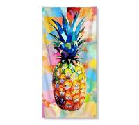 Couverture de porte décorative en forme d'ananas aux couleurs vives, illustration de fruits tropicaux colorés, bannière d'entrée, décoration d'intérieur, d'extérieur, à suspendre au mur, 91,4 x 183 cm