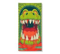 Couverture de porte décorative en forme de bouche de monstre - Motif créature verte vive - Décoration de porte d'entrée, d'intérieur et d'extérieur - Fournitures de fête d'Halloween - 91,4 x 183 cm