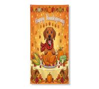 Couverture de porte décorative en forme de chien Rhodesian Ridgebacks d'automne 91,4 x 183 cm, fournitures de toile de fond amusante pour porte d'entrée, intérieur et extérieur