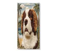 Couverture de porte décorative en forme de chien Saint-Bernard 91,4 x 183 cm, palmier de plage à suspendre pour porte d'entrée, intérieur ou extérieur