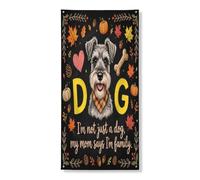 Couverture de porte décorative en forme de chien schnauzer d'automne 91,4 x 182,9 cm, décoration de porte pour porte d'entrée, intérieur et extérieur, décoration de porche d'automne