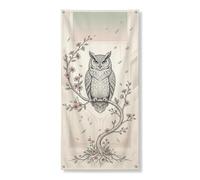 Couverture de porte décorative en forme de chouette - Motif floral vintage - Décoration de porte d'entrée - Intérieur ou extérieur - Décoration de festival - 91,4 x 183 cm