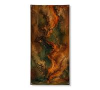 Couverture de porte décorative en tourbillon - Texture abstraite moderne - Marron automne avec corde à suspendre - Bannière de porte - Décoration d'intérieur pour porte, mur, porche, fête - 91,4 x 183