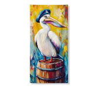 Couverture de porte décorative fantaisie en forme d'oiseau côtier coloré pour la maison, l'entrée, l'intérieur ou l'extérieur, bannière de bienvenue d'été, 91,4 x 183 cm