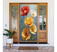 Couverture de porte décorative minimaliste à imprimé floral n° 210 pour intérieur/extérieur, printemps, été, automne, hiver, Halloween, Noël, décoration d'intérieur