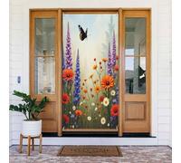 Couverture de porte décorative moderne avec bouquet de papillons n° 680 pour intérieur/extérieur, printemps, été, automne, hiver, Halloween, Noël, décorations d'intérieur