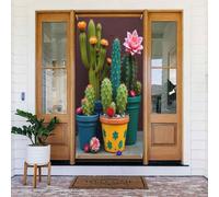 Couverture de porte décorative moderne avec imprimé cactus n° 194 pour intérieur/extérieur, printemps, été, automne, hiver, Halloween, Noël, décorations d'intérieur