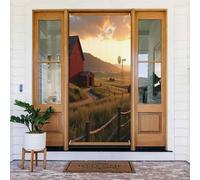 Couverture de porte décorative moderne avec motif coucher de soleil campagnard n° 26 pour intérieur/extérieur, printemps, été, automne, hiver, Halloween, Noël, décorations d'intérieur