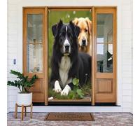 Couverture de porte décorative moderne et réaliste Motif Collie No.49 Pour intérieur/extérieur, printemps, été, automne, hiver, Halloween, Noël