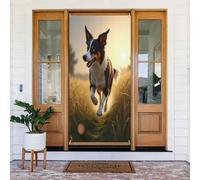 Couverture de porte décorative moderne et réaliste Motif Collie No.55 pour intérieur/extérieur, printemps, été, automne, hiver, Halloween, Noël