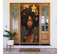 Couverture de porte décorative n° 199 avec imprimé floral pour intérieur/extérieur, printemps, été, automne, hiver, Halloween, Noël, décoration d'intérieur